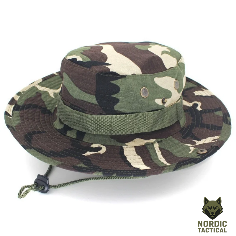 Tactical Outdoor Camo Boonie Hat – Military Bucket Hat for Hiking, Airsoft & Hunting