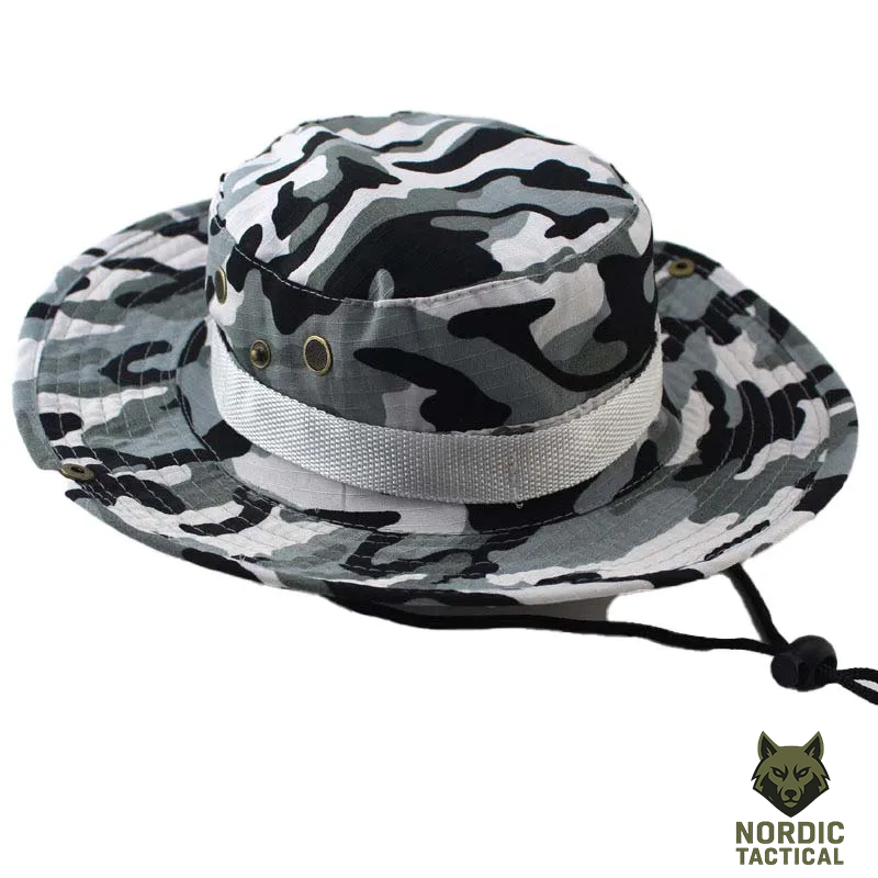 Tactical Outdoor Camo Boonie Hat – Military Bucket Hat for Hiking, Airsoft & Hunting