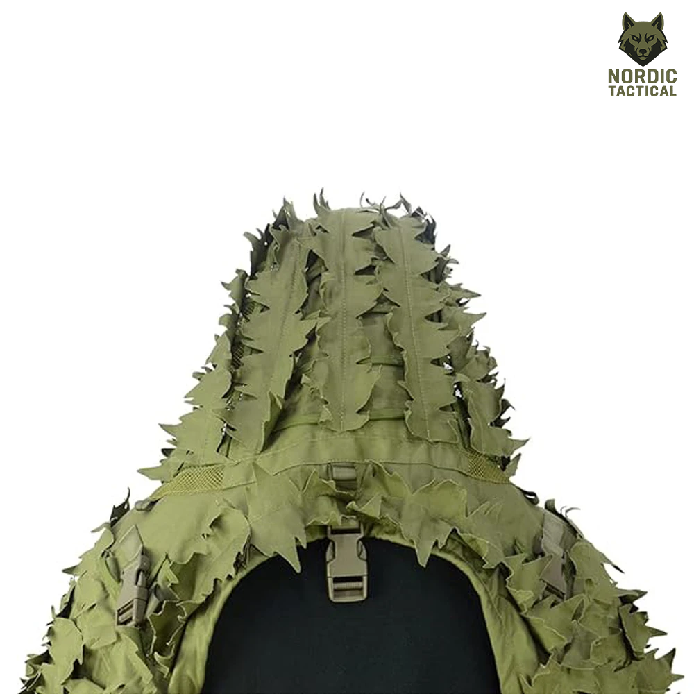 Tactical Ghillie Suit Foundation – Camouflage Sniper Hood & Poncho