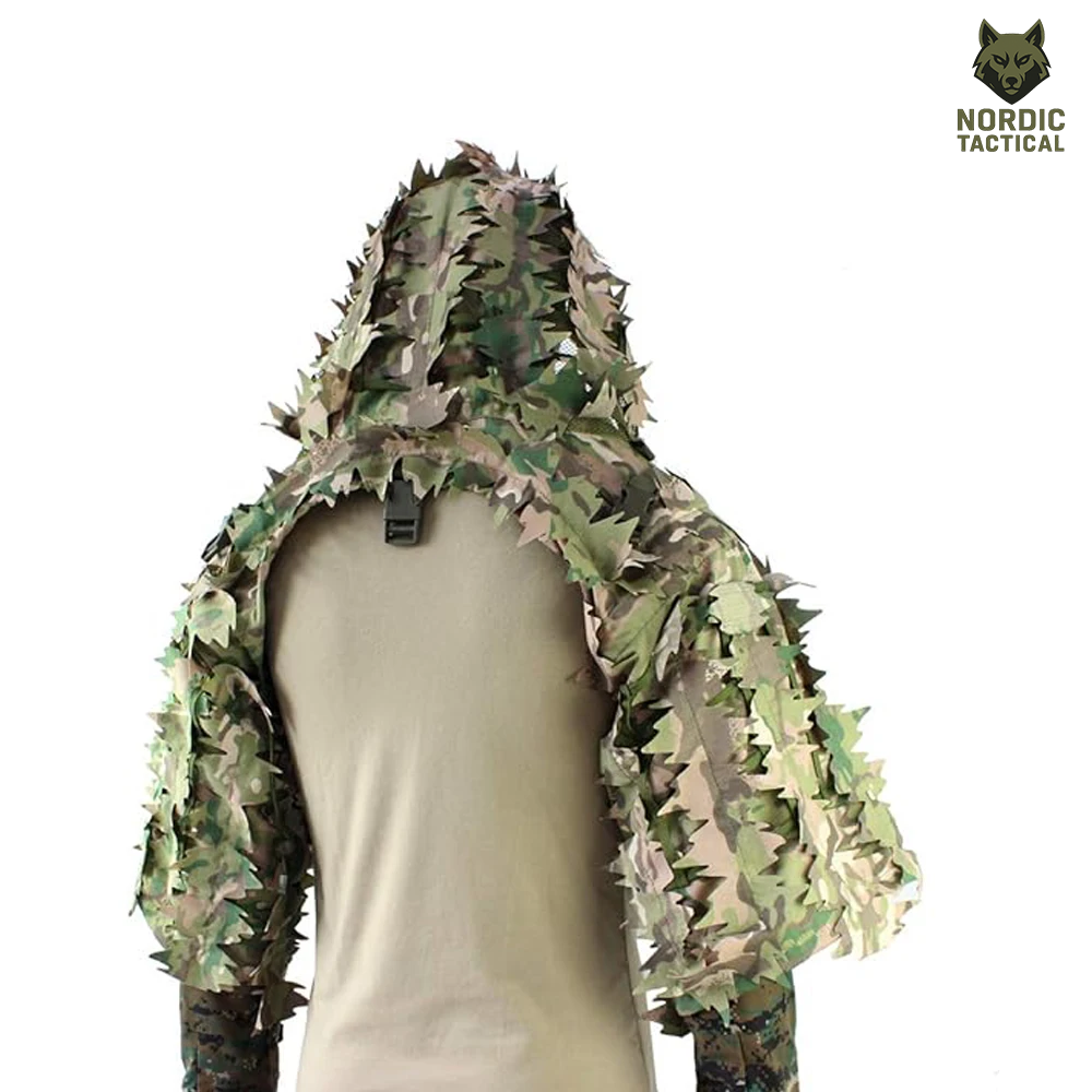 Tactical Ghillie Suit Foundation – Camouflage Sniper Hood & Poncho