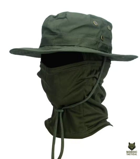 Tactical 2-Piece Sun Hat Set – Boonie Cap with Balaclava for Outdoor Protection