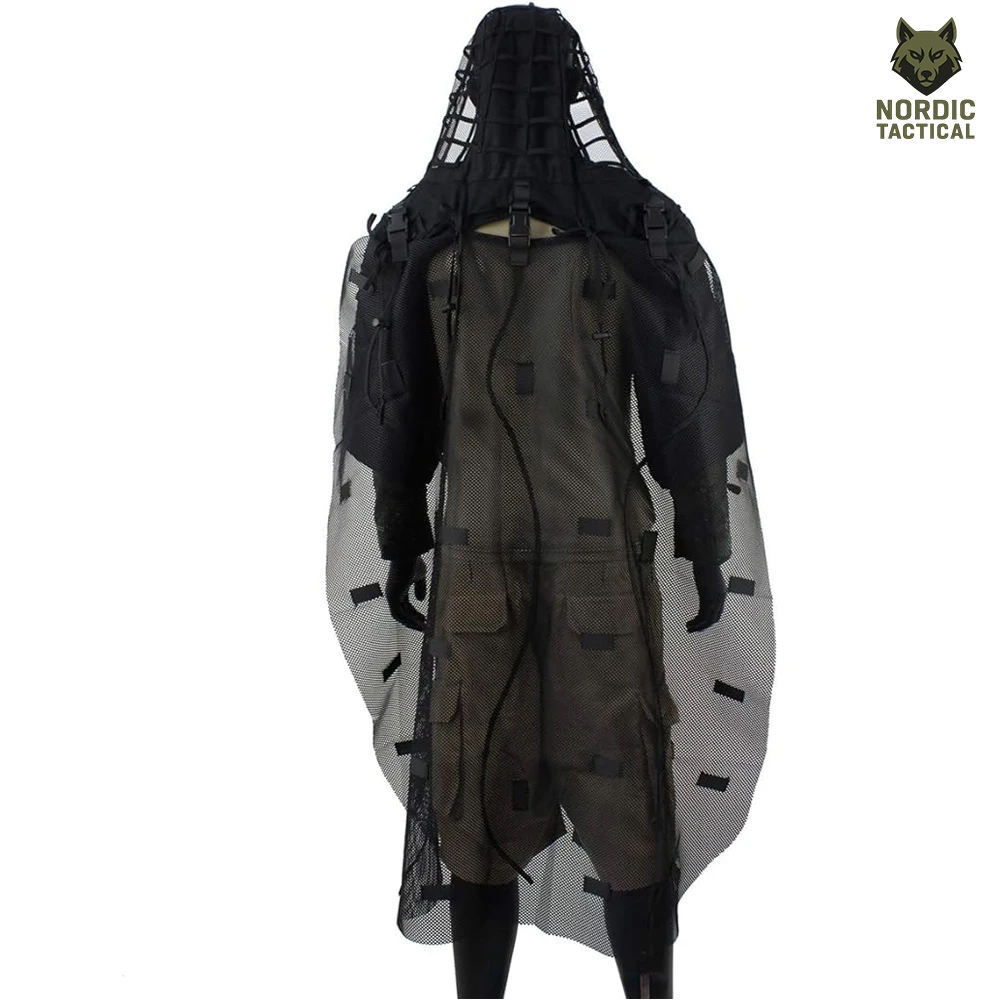 Tactical Ghillie Suit Foundation – Camouflage Sniper Hood & Poncho