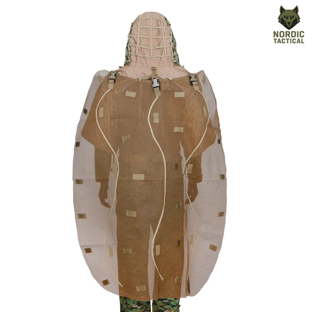 Tactical Ghillie Suit Foundation – Camouflage Sniper Hood & Poncho