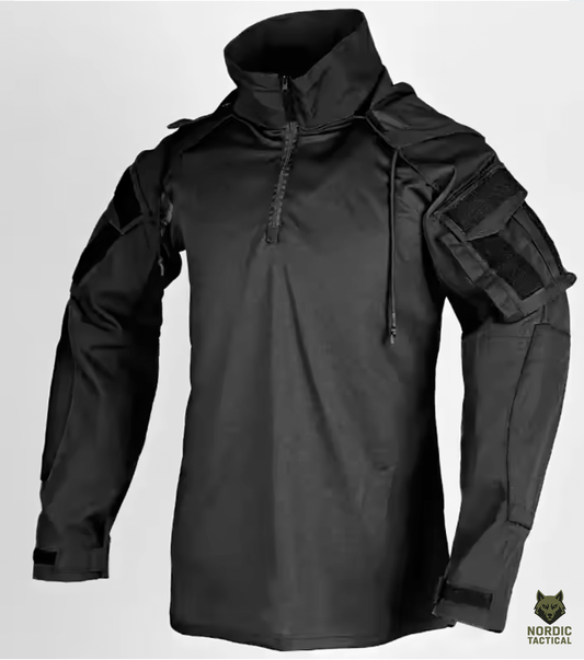 Nordic Tactical Combat Shirt – 1/4 Zipper Quick-Dry Hooded Camo Top