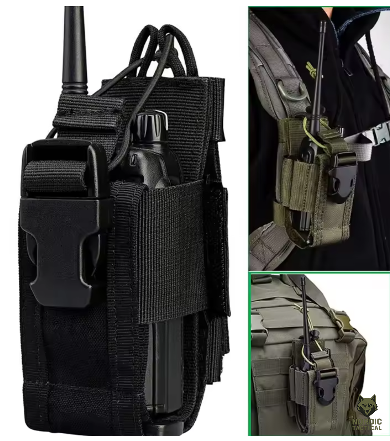 Tactical MOLLE Radio Pouch – Walkie Talkie Holder Bag Nylon