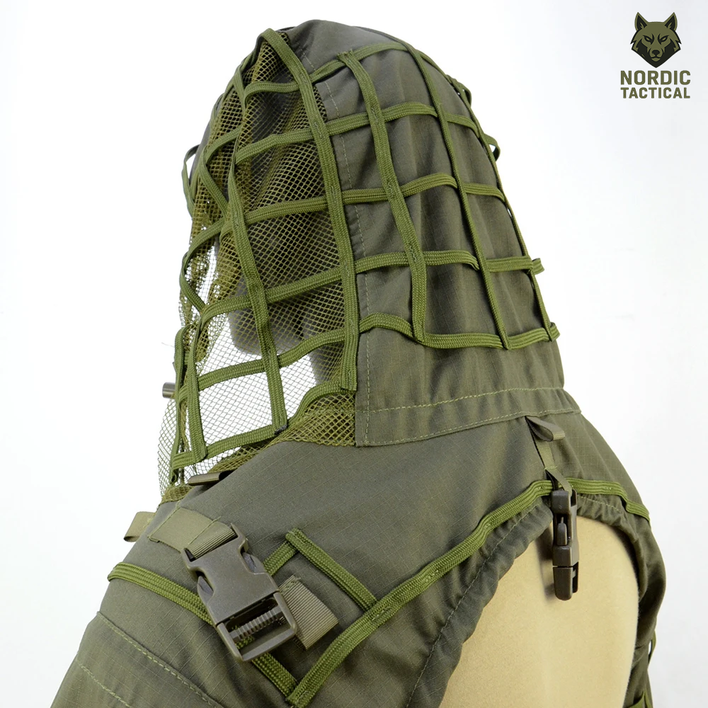 Tactical Ghillie Suit Foundation – Camouflage Sniper Hood & Poncho