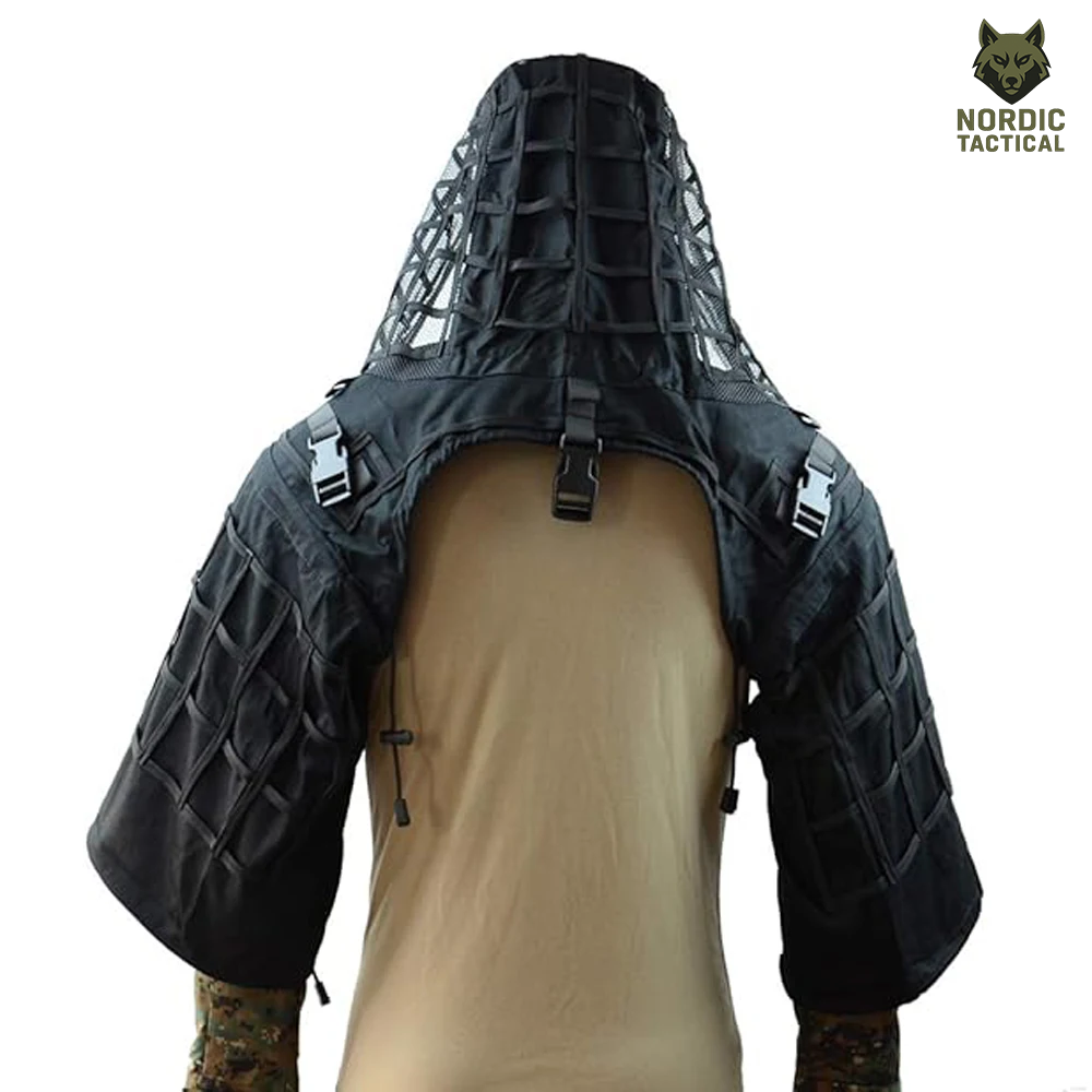 Tactical Ghillie Suit Foundation – Camouflage Sniper Hood & Poncho