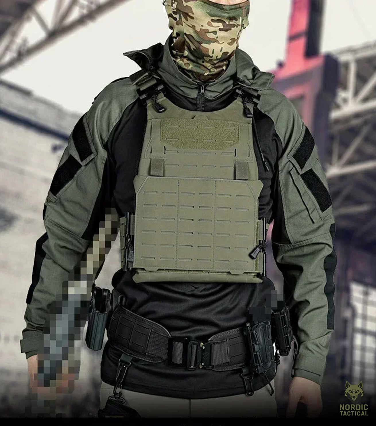 Nordic Tactical Combat Shirt – 1/4 Zipper Quick-Dry Hooded Camo Top