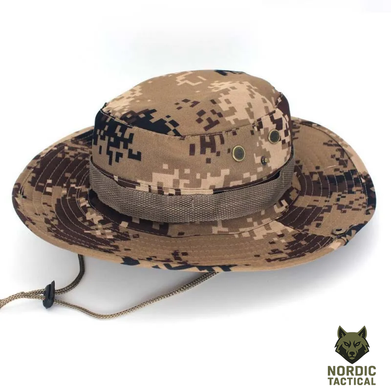 Tactical Outdoor Camo Boonie Hat – Military Bucket Hat for Hiking, Airsoft & Hunting