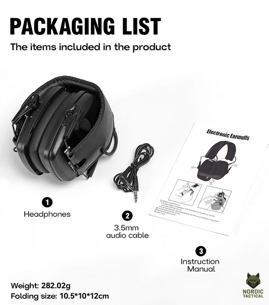 Electronic Tactical Shooting Earmuffs – Noise Reduction & Sound Amplification
