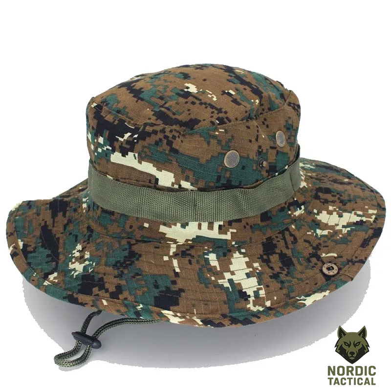 Tactical Outdoor Camo Boonie Hat – Military Bucket Hat for Hiking, Airsoft & Hunting