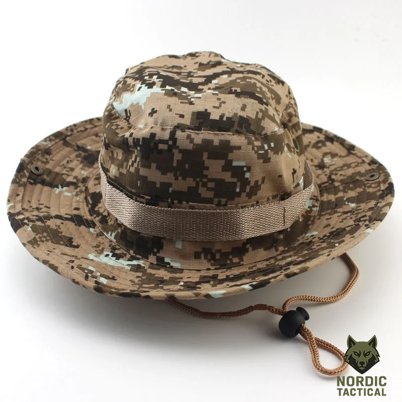 Tactical Outdoor Camo Boonie Hat – Military Bucket Hat for Hiking, Airsoft & Hunting