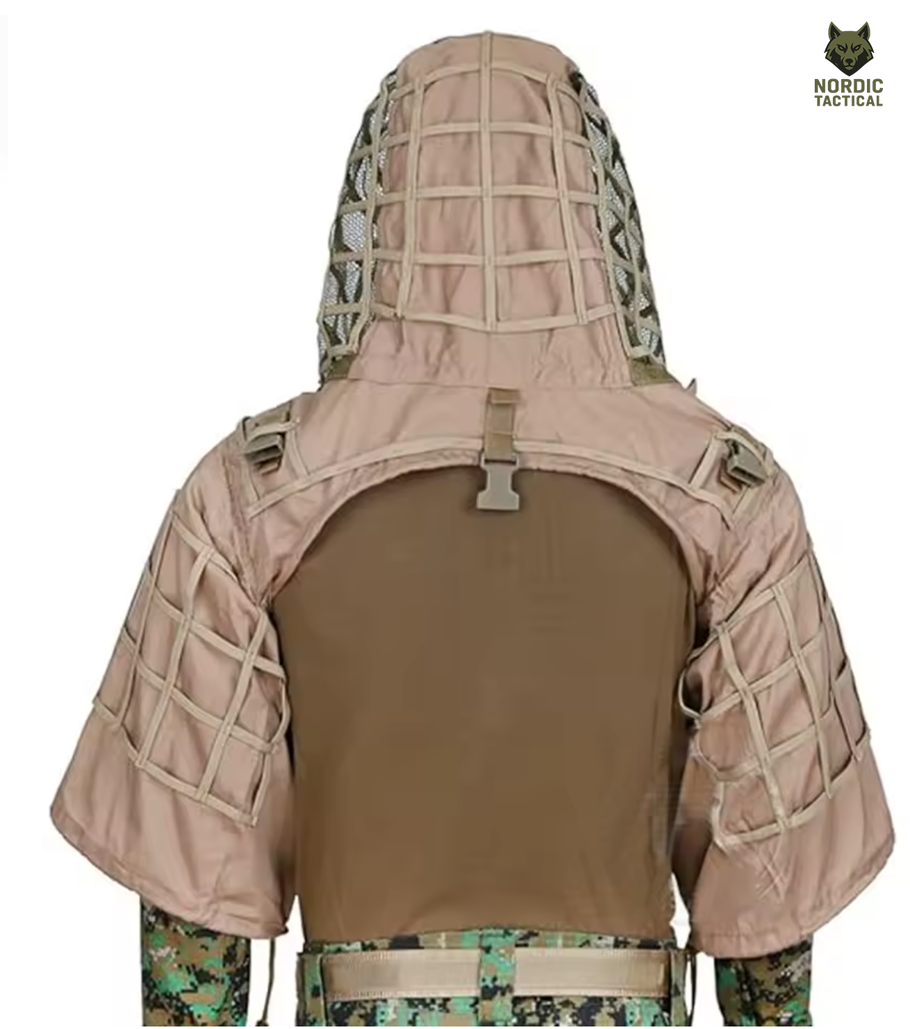 Tactical Ghillie Suit Foundation – Camouflage Sniper Hood & Poncho