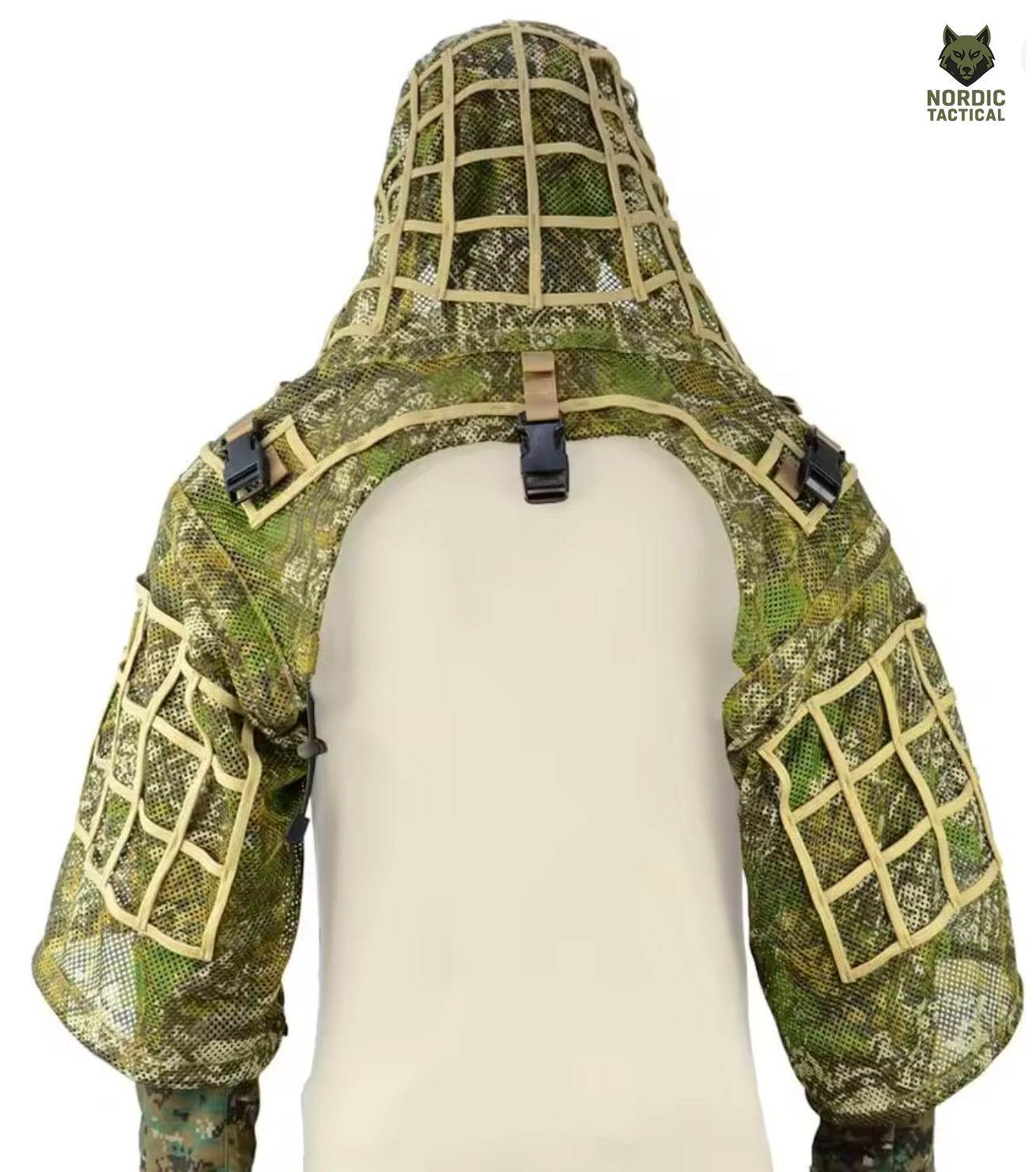 Tactical Ghillie Suit Foundation – Camouflage Sniper Hood & Poncho