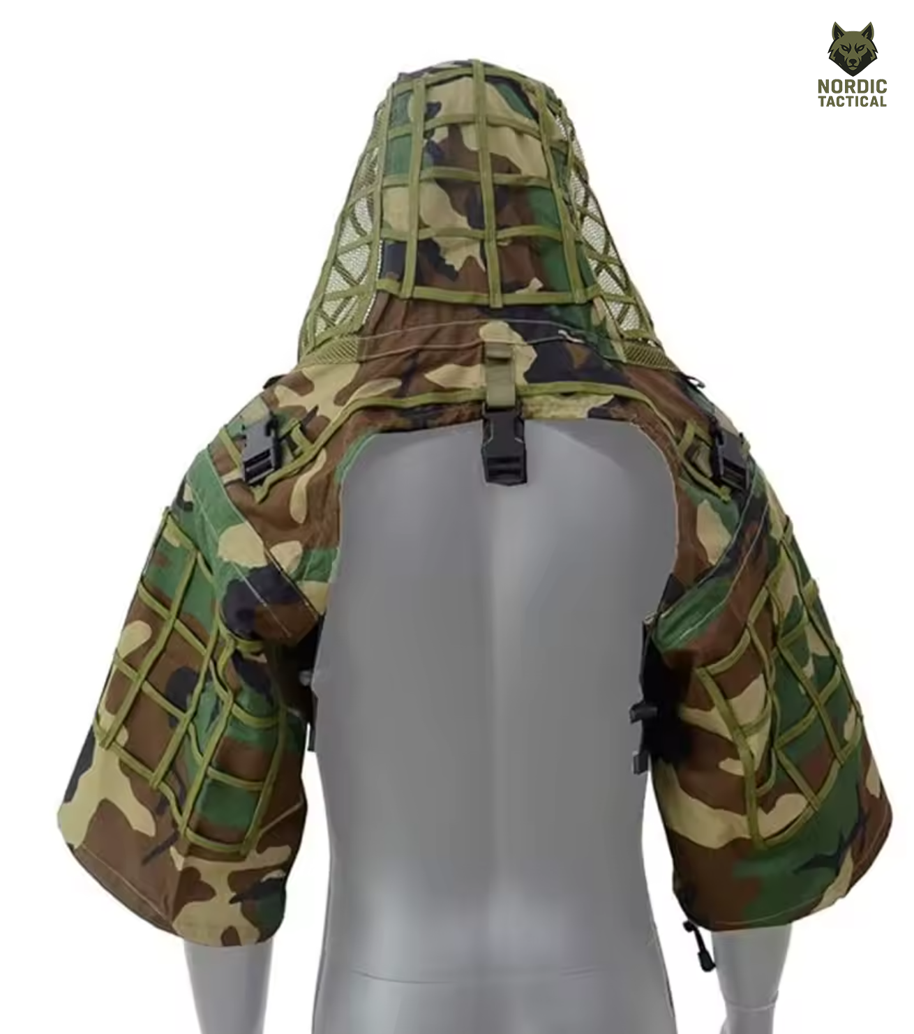 Tactical Ghillie Suit Foundation – Camouflage Sniper Hood & Poncho