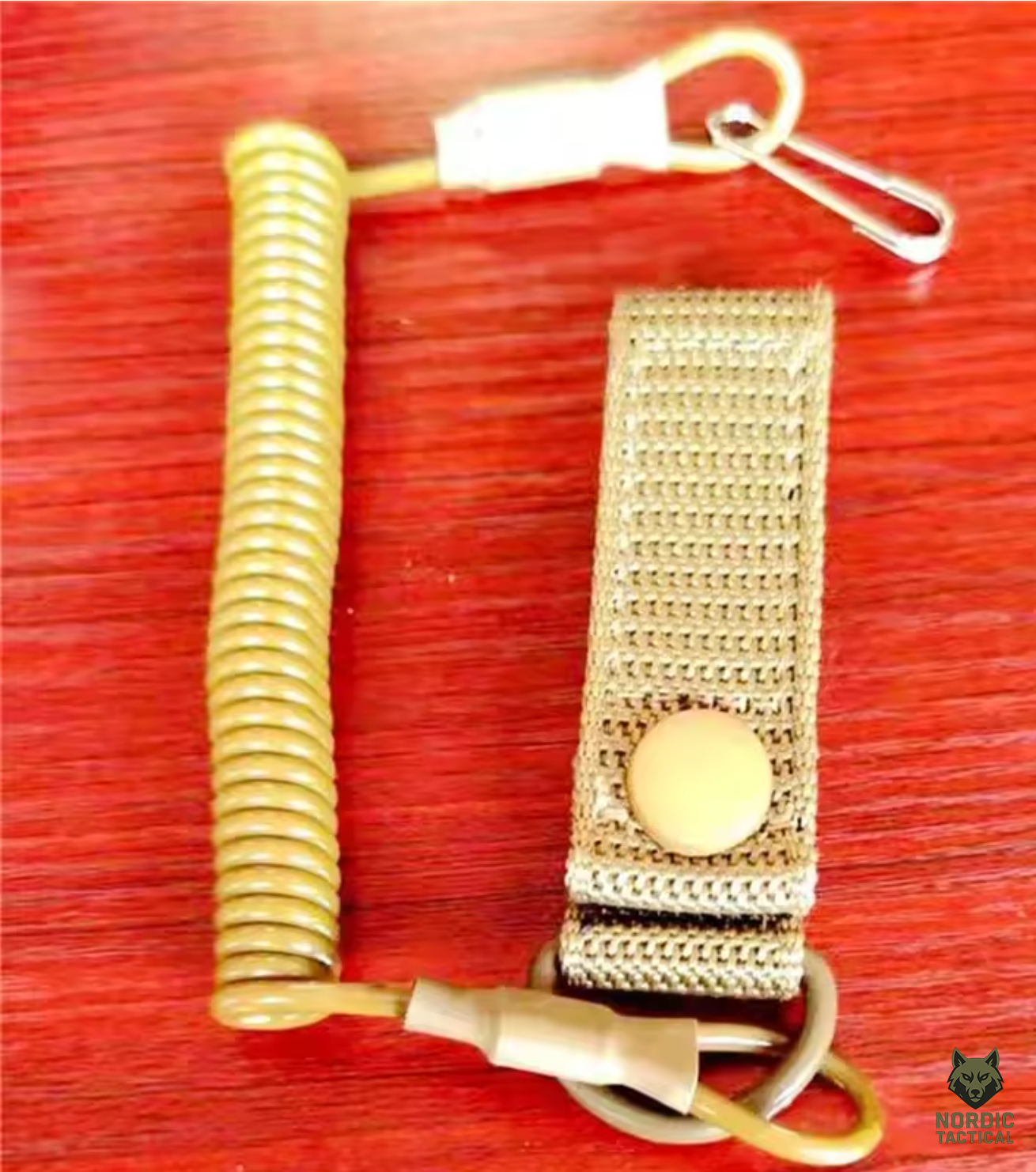 Nordic Tactical Elastic Lanyard Rope – Anti-Lost Spring Safety Strap for Gun, Keys & Flashlight