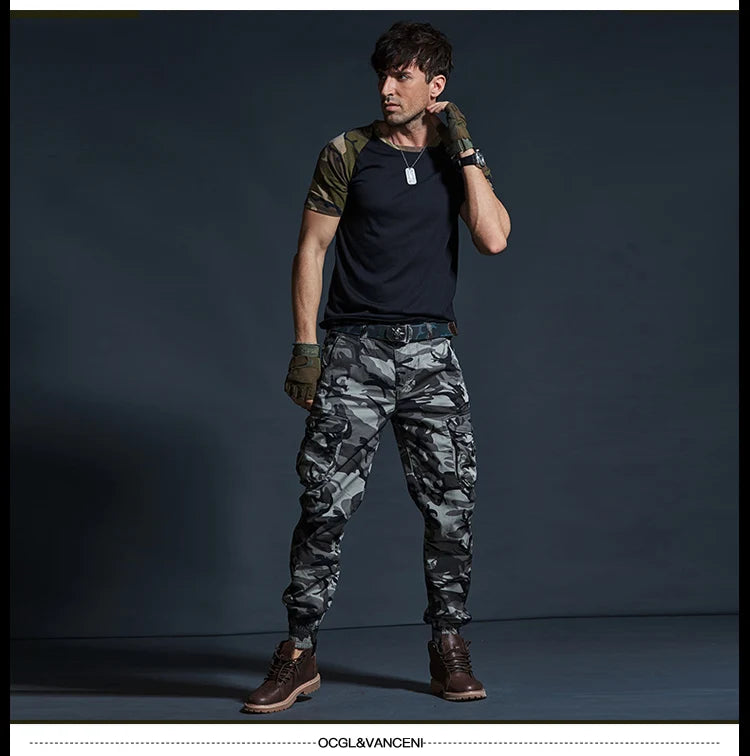 Tactical Cargo Pants – Men’s Multi-Pocket Cotton Army Work Trousers