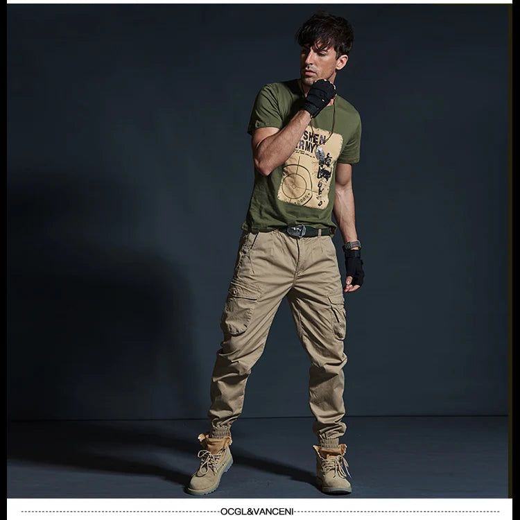 Tactical Cargo Pants – Men’s Multi-Pocket Cotton Army Work Trousers