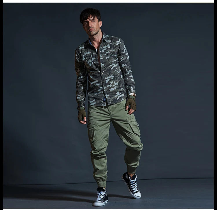 Tactical Cargo Pants – Men’s Multi-Pocket Cotton Army Work Trousers